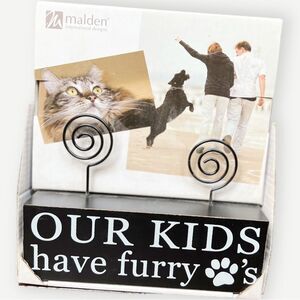 Our Kids Have Furry Paws Dogs Pets Standing Tabletop Picture Frame. NEW.